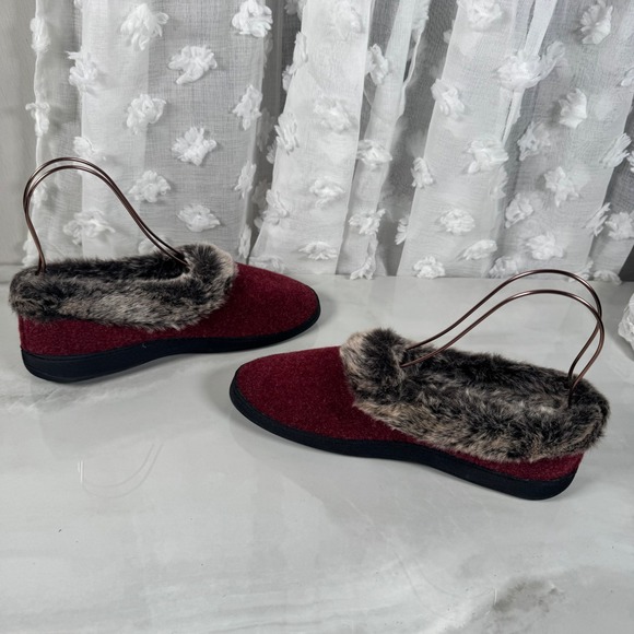 Acorn Chinchilla Bootie Crackleberry Wool Faux Fur Cushioned Memory Insole 8-9 - Picture 5 of 11